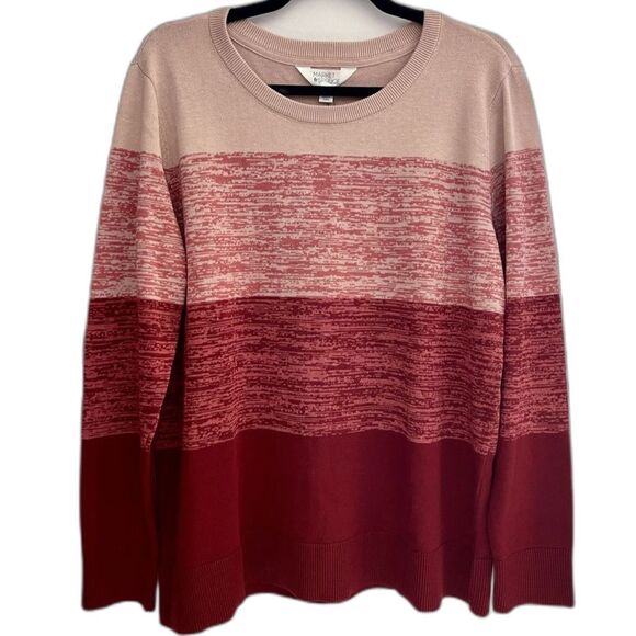 Market & Spruce Sweaters - Market‎ & Spruce Crewneck Pink and Red Striped Sweater, Women's XL, NWT